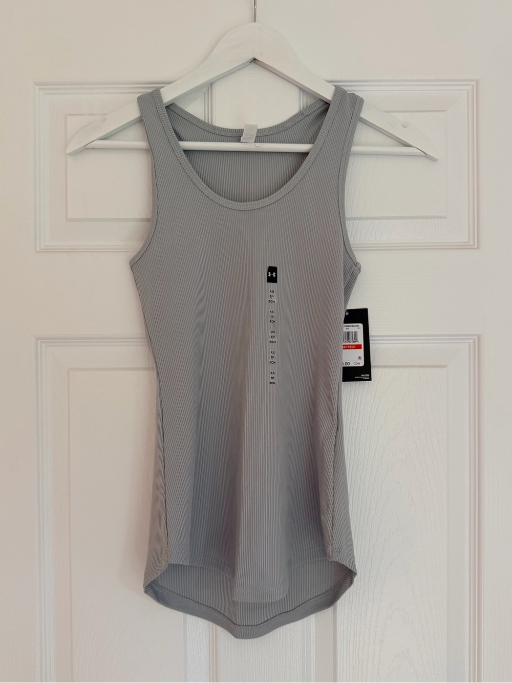 Under Armour HeatGear Ribbed Fitted Tank Top Grey XS NWT
